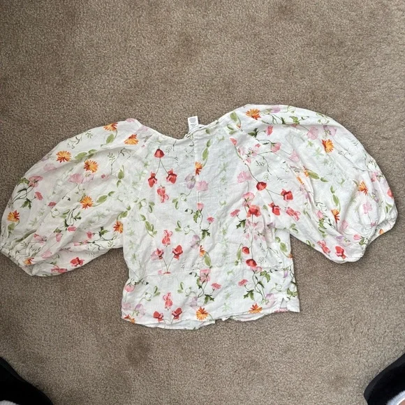 Floral Puff Sleeve Top - Picture 3 of 5